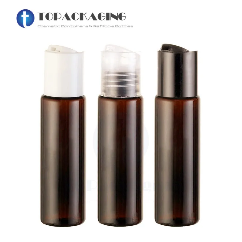 50PCS*30ML Press Screw Cap Bottle Amber Plastic Cosmetic Container Empty Serum Refillable Sample Shampoo Essential Oil Packing