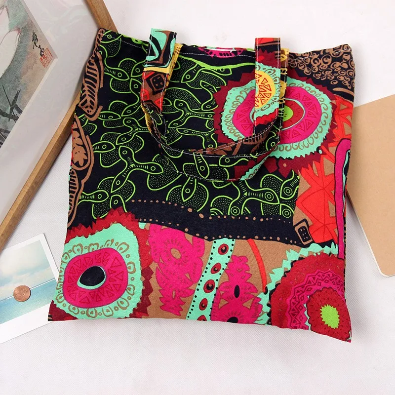 YILE 2 слоя с подкладкой ручной работы из хлопка и льна хозяйственная сумка переносная сумка Майя розовый и желтый L240