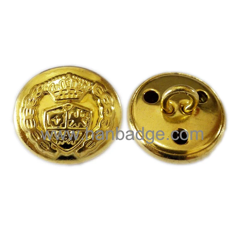 

Custom Police Buttons Customized Military Buttons In Custom Logo With Shank Back for Any Custom Size Gold Finish