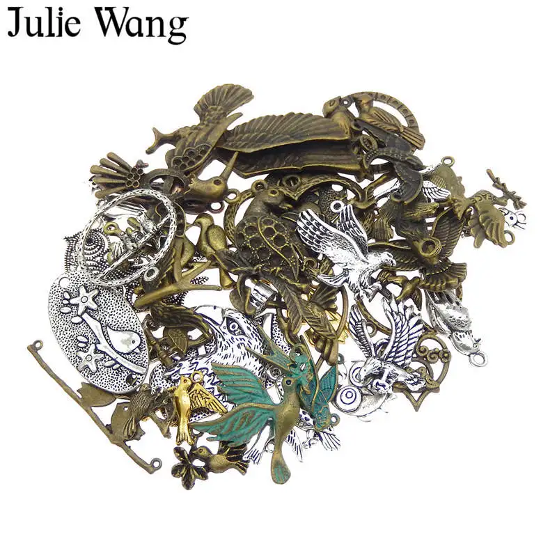 Julie Wang 10 шт. случайно смешанные Подвески в виде птиц Сова Орел Ласточка цвета под