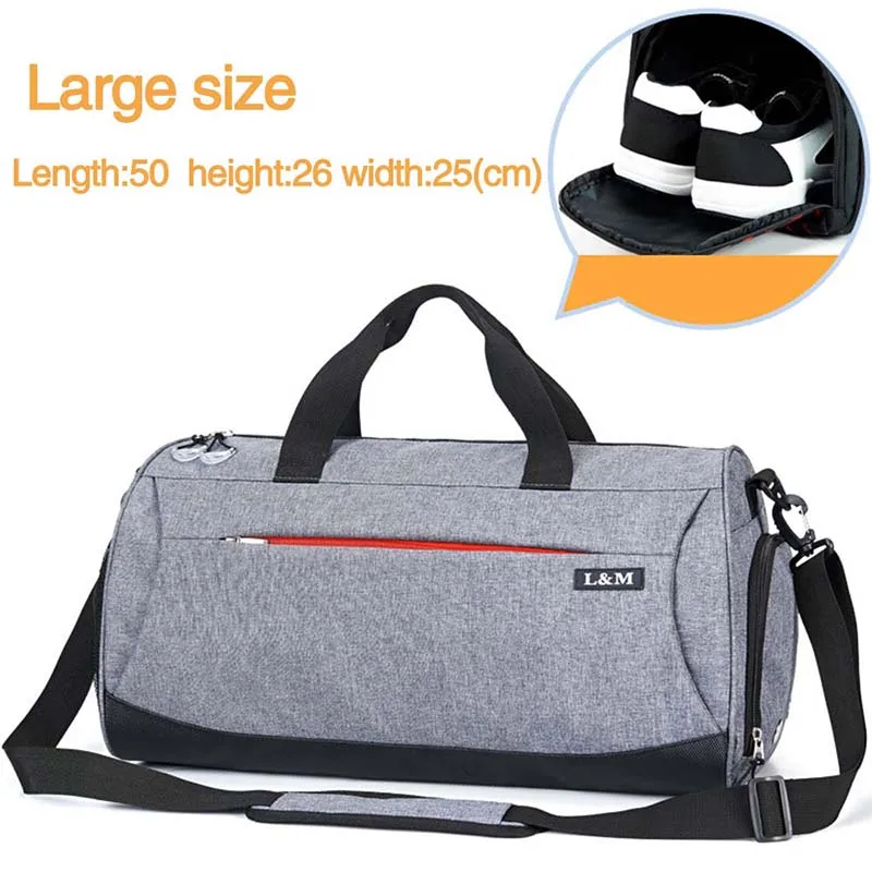 Унисекс спортивные сумки для фитнеса, тренировочные спортивные водонепроницаемые сумки, многофункциональные уличные дорожные прочные сумки с обувью для хранения - Цвет: Light Grey