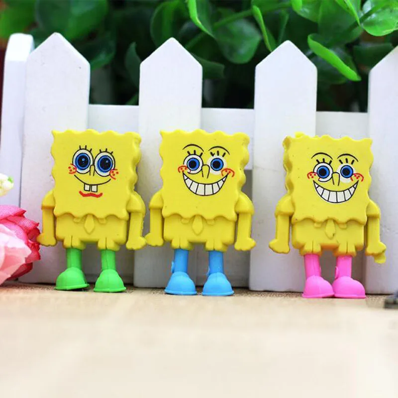 

Student Lovely Rubber Cartoon Style SpongeBob SquarePants Eraser Creative For Children Funny Korean Stationery School Supplies