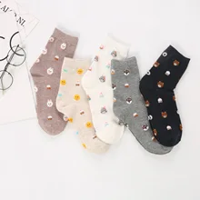 Милые мягкие носки для женщин, для девочек, милые Повседневные Носки с рисунком животных, милые носки