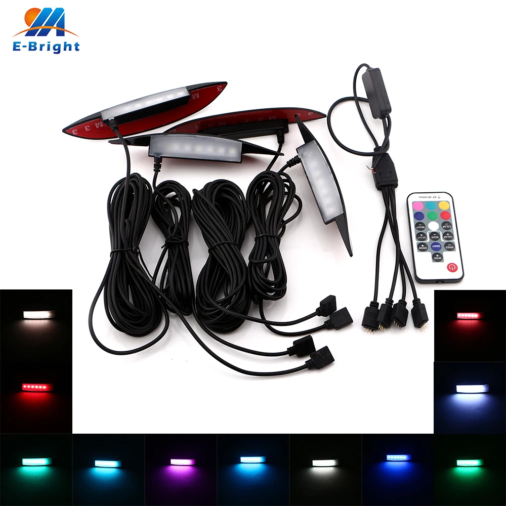 4 pcs One Set 3 Lighting Models RGB Led Car Wheel Light With Remote
