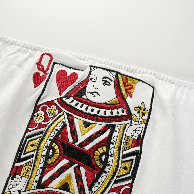 9Poker Cards Embroidery Tube Top