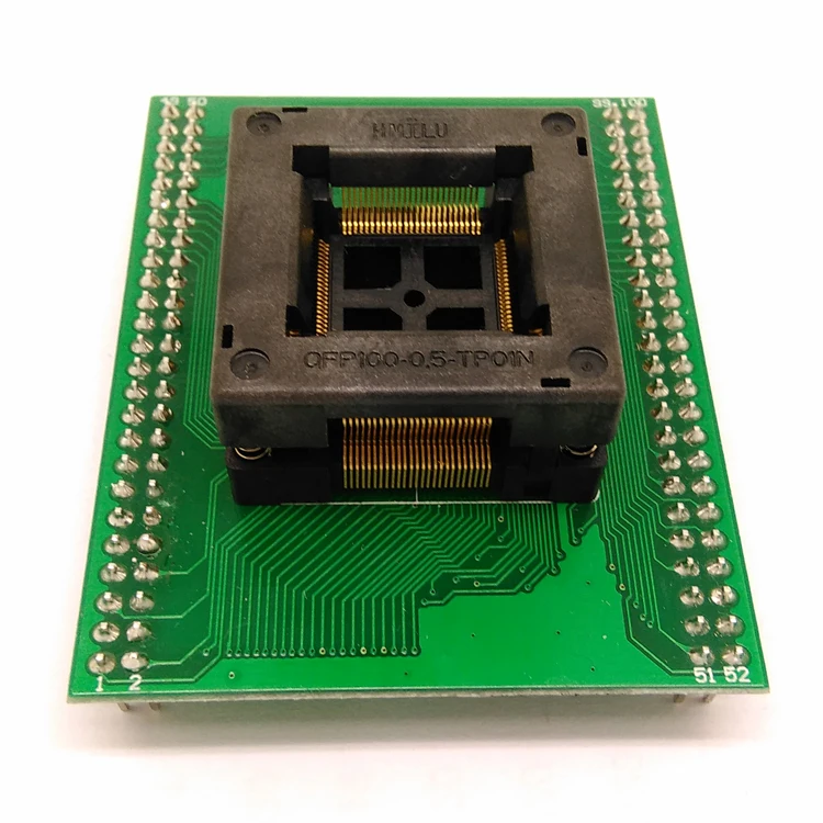 

TQFP100 FQFP100 QFP100 to DIP100 Programming Socket OTQ-100-0.5-09 Pitch 0.5mm IC Body Size 14x14mm Test Adapter