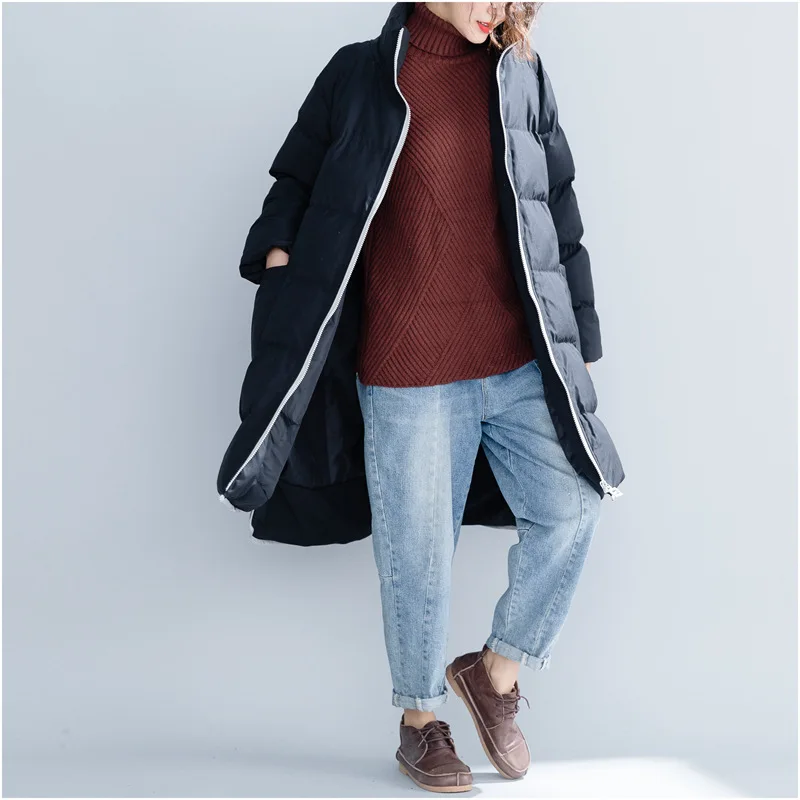 Теплый Женский вниз пальто Oversize зимняя верхняя одежда Женская куртка-парка куртка