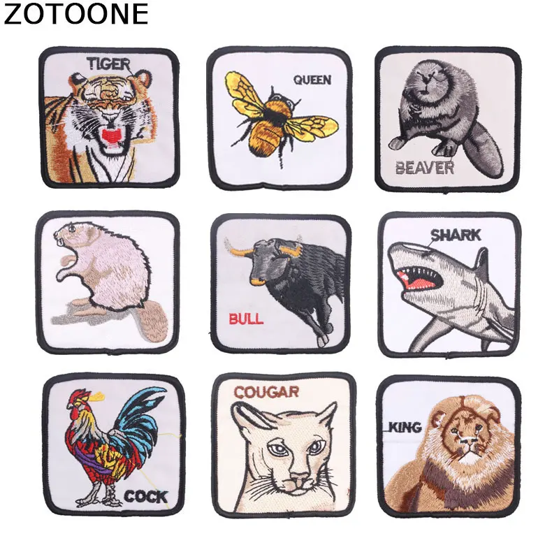 

ZOTOONE 1Pcs Animal Iron on Patches for Clothing Diy Bee Tiger Cat Custom Embroidery Stripes on Clothes Patch Sticker Applique G