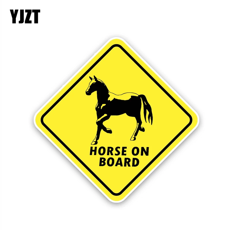 

YJZT 14.9CM*14.9CM HORSE ON BOARD Personality PVC Decal Car Sticker 12-40435