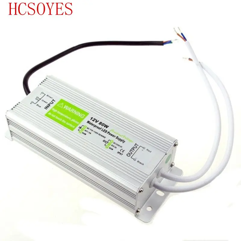 12V/24V светодиодный трансформатор питания 10W/15W/20W/25W/30W/36W/45W/50W/60W/80W/100W Переключатель