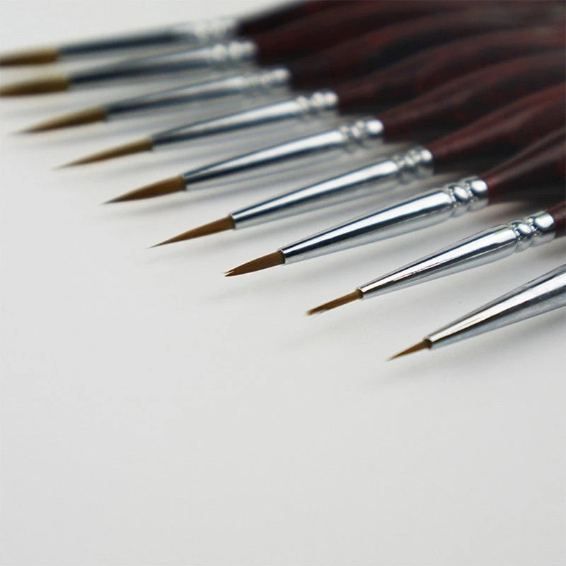 

Nylon Hair Paint Brush Hook Line Pen Detail Art Nail Brushes for Acrylic Watercolor Oil DC120