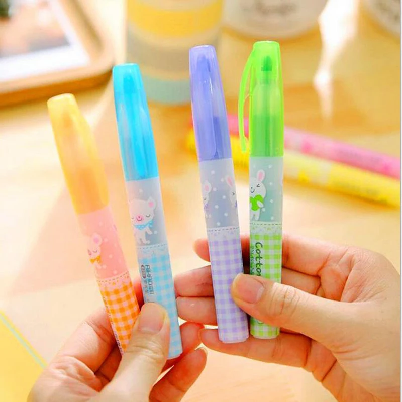 6pcs/set High Capacity Marker Color Highlighter pen for reading book
