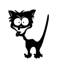 Car Styling Sticker on Car, Reflective Waterproof Vinyl Funny Crazy Cat Car Sticker Motorcycle sticker