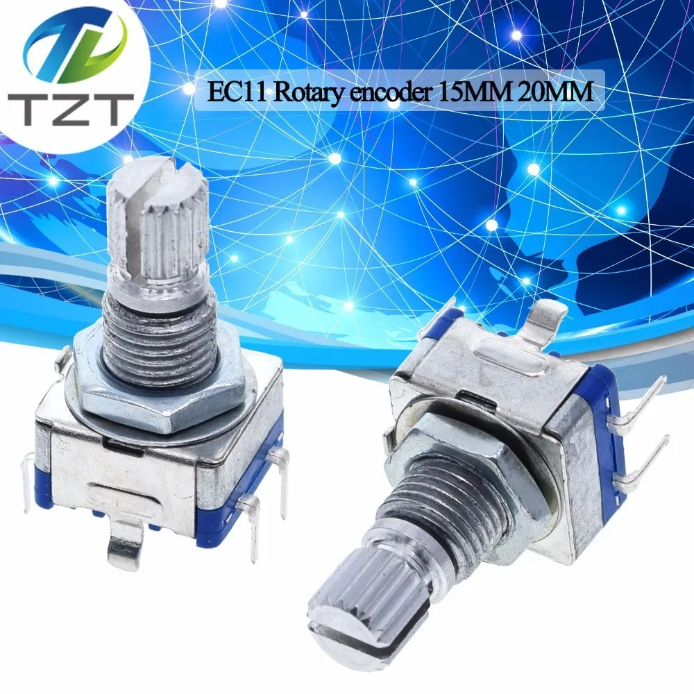 10 шт. 15 мм Поворотный энкодер с выключателем EC11 аудио цифровой потенциометр длина ручки 20 мм