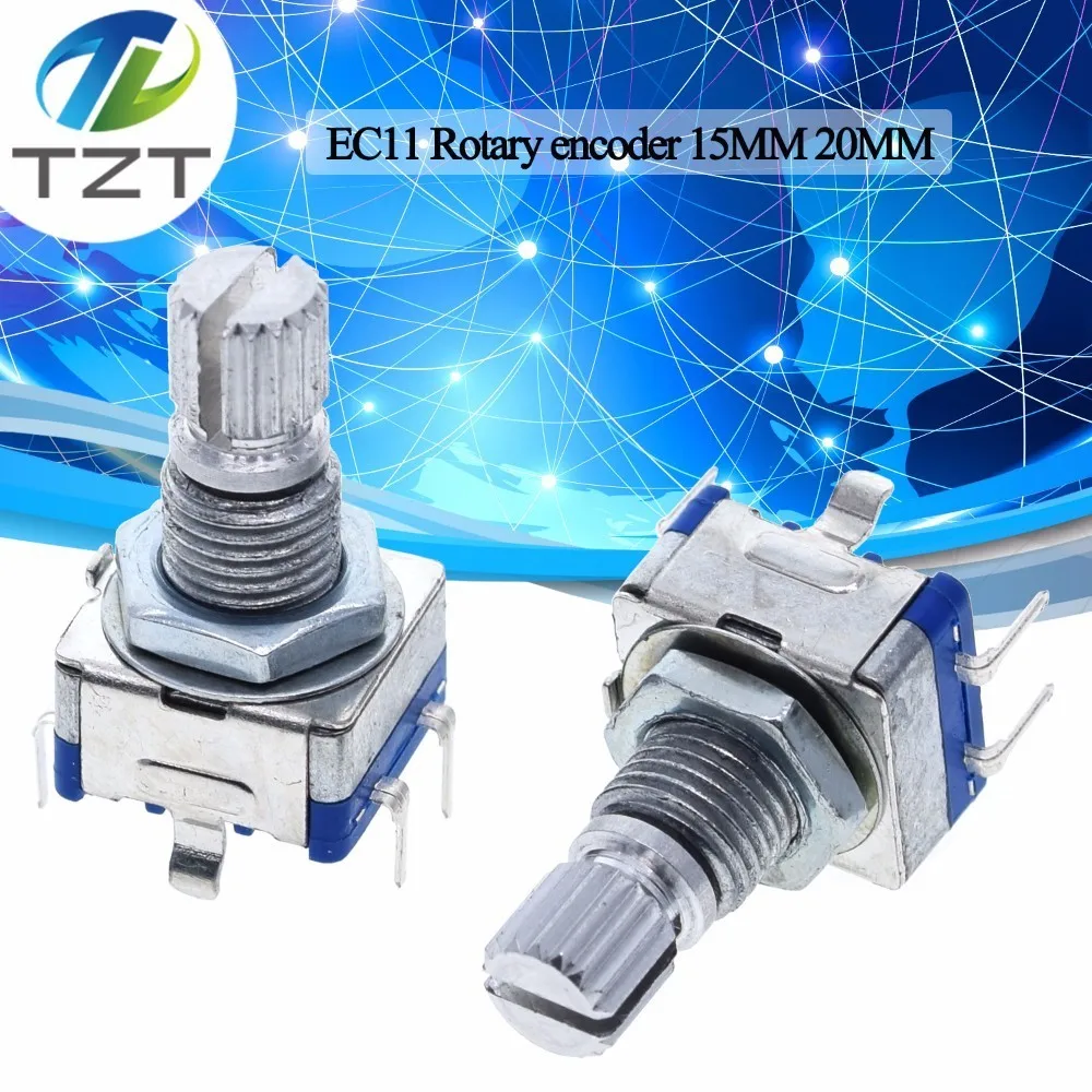 

10Pcs 15mm Rotary encoder with switch EC11 Audio digital potentiometer handle length 20mm