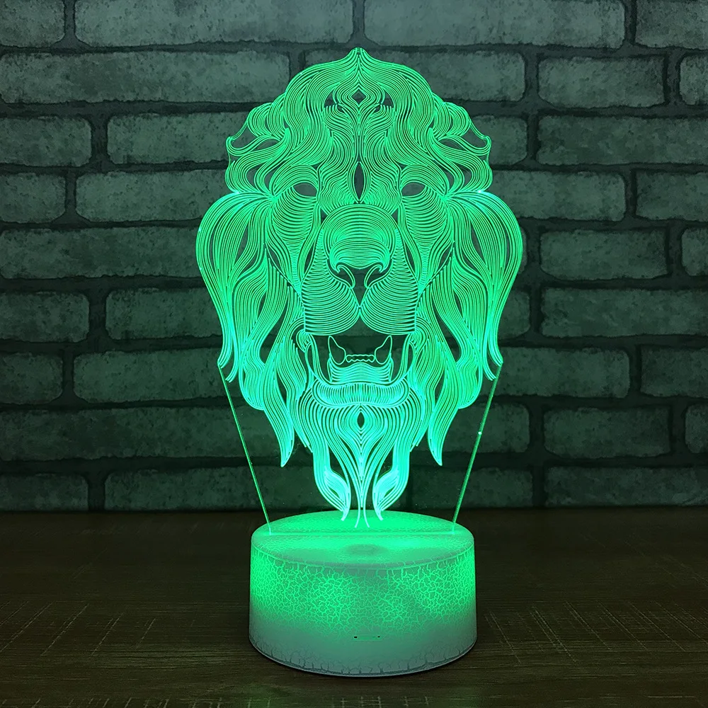 

Hot Sale Creative Led 3d Night Light Children Lighting Toy Bedside Remote Touch switch White base Lovely 7 color change 3D Lamp