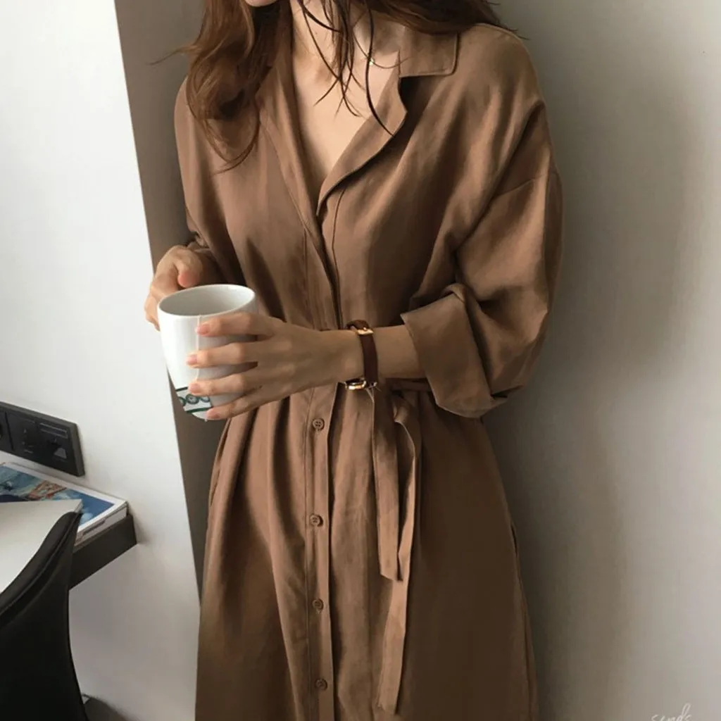 

bandage dress bodycon long sleeve Girls Shirt Loose Long Sleeve Bandage summer dresses long sleeves vintage#G6