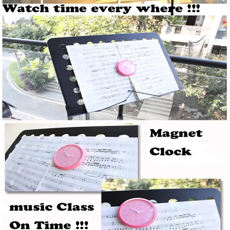 

Only 6-10 Days Arrive To USA By E-Packet In Air Music Class Magnet Clock,Magnet Watch Wall Clock,Pink Clock Fridge Sticker