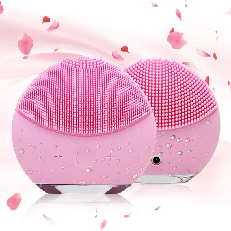 

High Quality 3 in 1 Set Silicone Electric Facial Cleansing Brush Mini Face Cleaner Silicone Deep Pore Cleaning Waterproof Skin