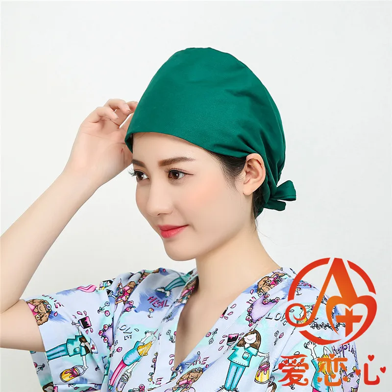 Новая хирургическая шапка женская шапочка медсестры Мужская медицинская шапочка хлопок печать медицинская Корейская шапка-бандана-Ailianxin