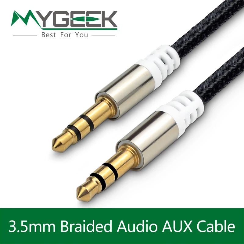 MyGeek 3.5mm jack aux Cable for iPhone 6 Samsung mp3 3.5 mm Car Audio Cable wire Colorful Nylon Headphone Beats Speaker AUX Cord