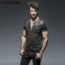 Punk Rave Men’s Shirt Gothic Goth Steampunk Rock Heavey Metal Black Top T424
