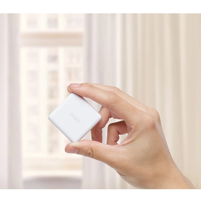 new-Xiaomi-Aqara-Cube-Controller-Zigbee-Version-Gateway-Controlled-by-Six-Actions-work-with-mi-App