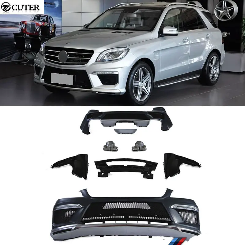 Автомобильный комплект кузова W164 ML300 ML350 ML500 ML63 PP передний и задний бампер для Benz AMG
