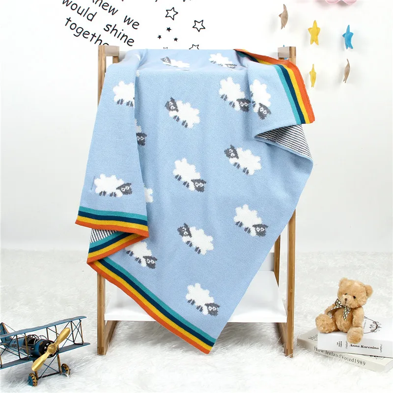 95*75 см EnkeliBB детское вязаное одеяло s Статуэтка Овцы одеяло s осеннее одеяло для детской коляски