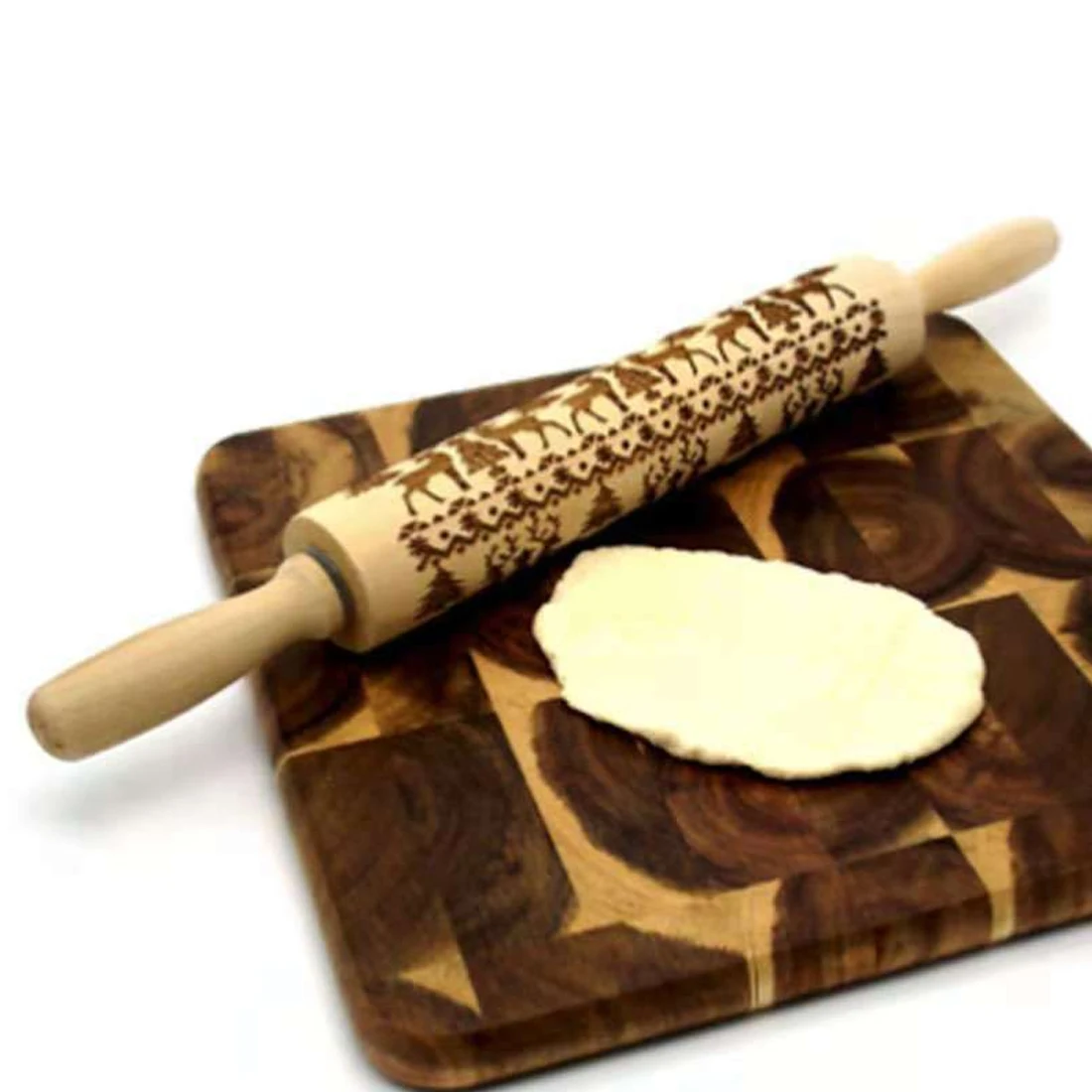 Buy Christmas Embossing Rolling Pin Engraved Carved