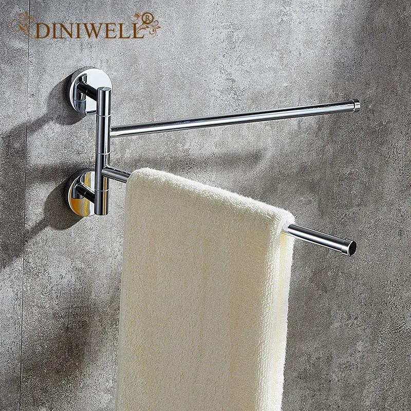 

DINIWELL Stainless Steel Storage Shelf 360 Degree Rotation Towel Bars Home Storage Rack Bathroom Organizer