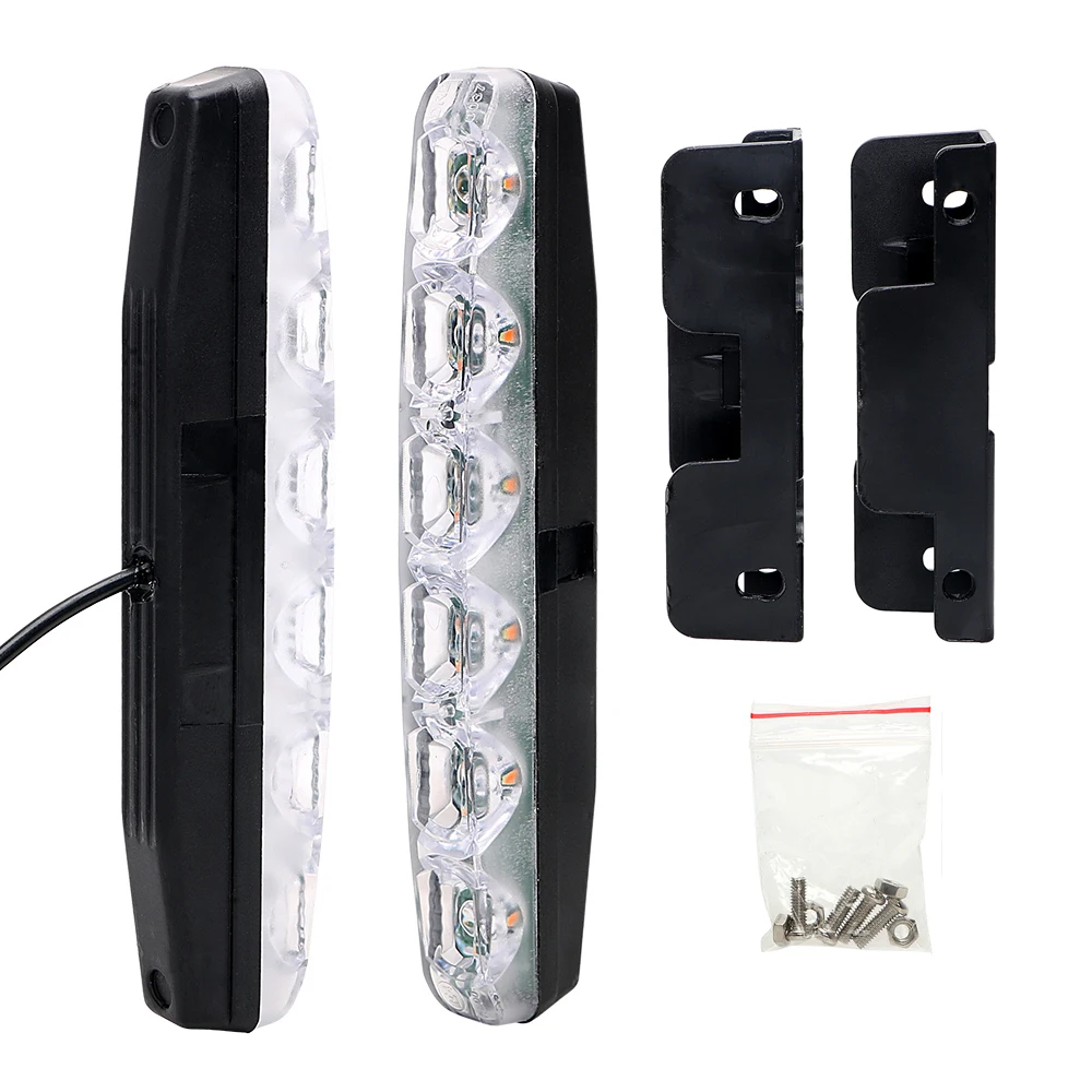 

2Pcs/Set 6LED DRL Car Daytime Running Lights Turn Signal Lamps Car Daytime LED Light Universal Car-styling DC 12V Super Bright