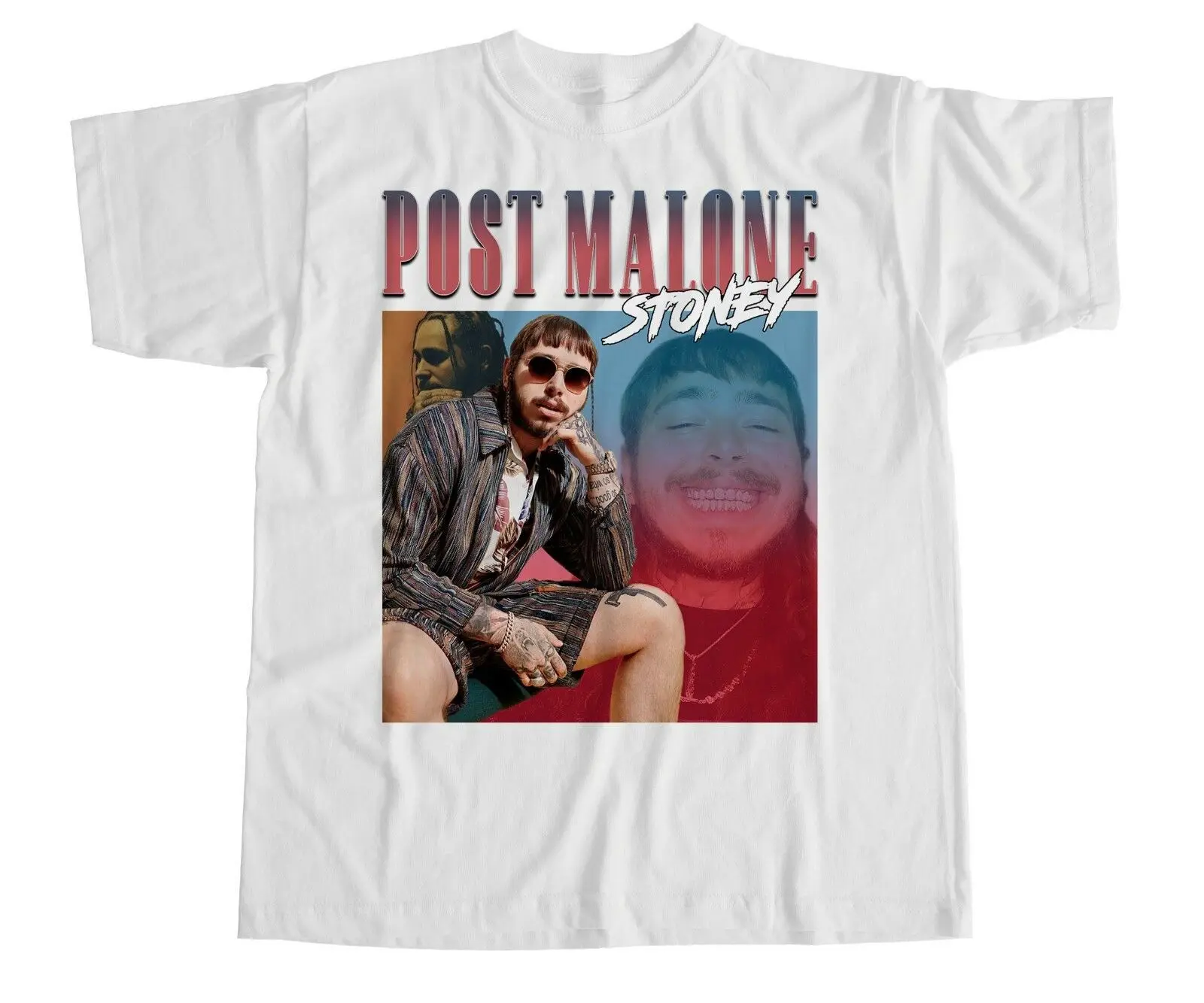 Post Malone футболка Stoney белый Iverson хип хоп дань Lil Uzi Quavo Винтаж | Мужская одежда