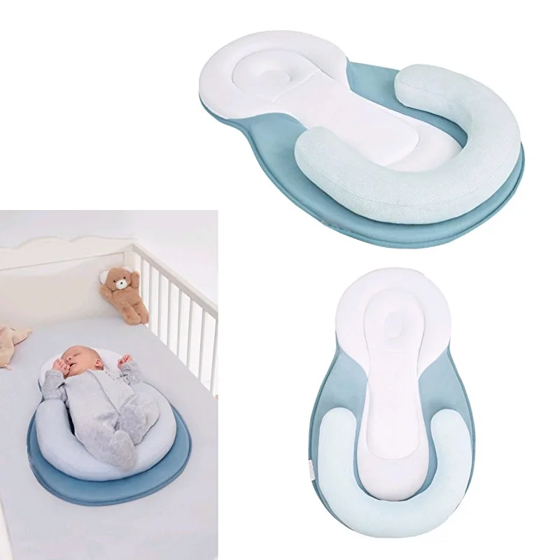 

Cotton Baby Sleep Positioner Pillow Newborn Comfortable Prevent Flat Head Shape Anti Roll Pillow For 0-12Months Plush Cushion