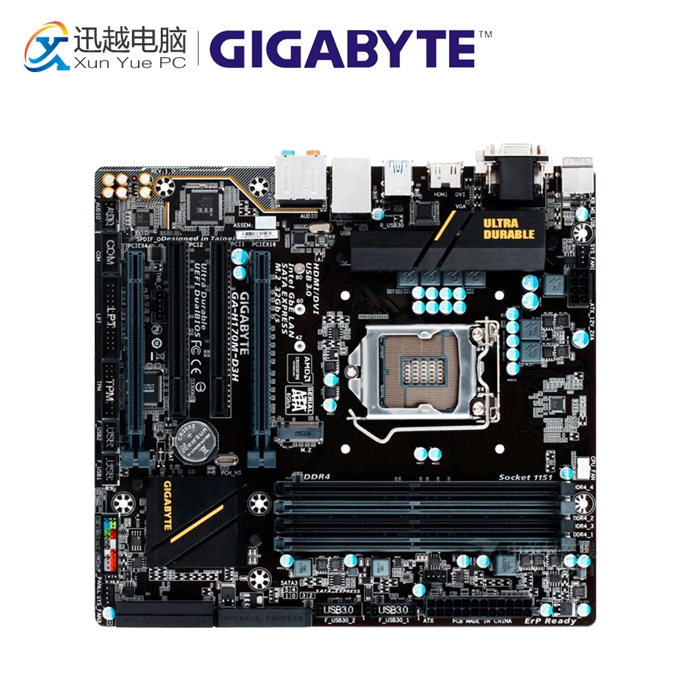 

Gigabyte GA-H170M-D3H Desktop Motherboard H170M-D3H H170 LGA 1151 i3 i5 i7 DDR4 64G Micro-ATX