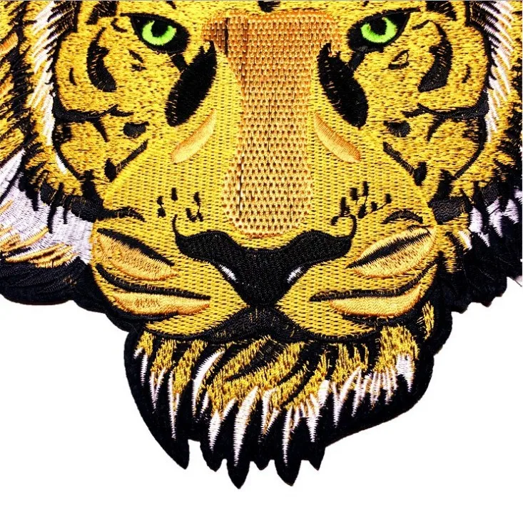 1 шт новая большая голова тигра вышивка кружевная аппликация ткань с пайетками свитер Одежда патч наклейки с блестками футболка diy Украшение