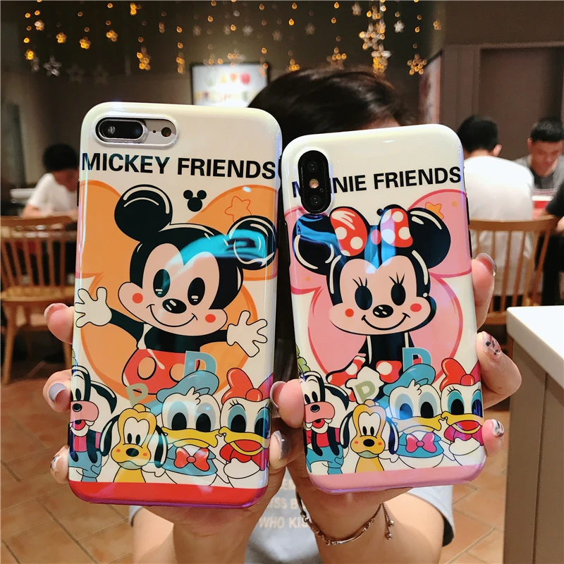 Blue ray Mirror Cartoon Mickey XS Max XR Xs Phone Case For