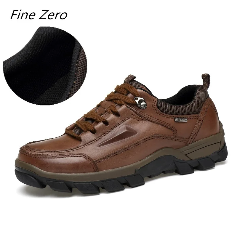 Новые уличные туфли-оксфорды зимние/осенние мужские ботинки винтажные мужские ботинки с перфорацией типа «броги» повседневные модные теплые ботинки на шнуровке для мужчин коричневого цвета - Цвет: Brown-no plush