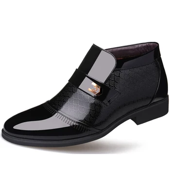 New Men Formal Shoes Leather Oxford Shoes For Men Dress Shoes Pointed Toe Business Wedding Shoes Velvet Men Zapatos De Hombre heinrich the new listing brand luxury genuine leather men shoes pointed toe hasp male wedding dress shoes zapatos de hombre