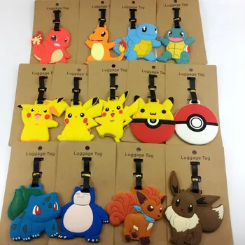 

2018 New Valiz Travel Accessories Pokemon Bikachu Elf Ball Cartoon Silica Gel Suitcase Id Address Holder Baggage Boarding Tag