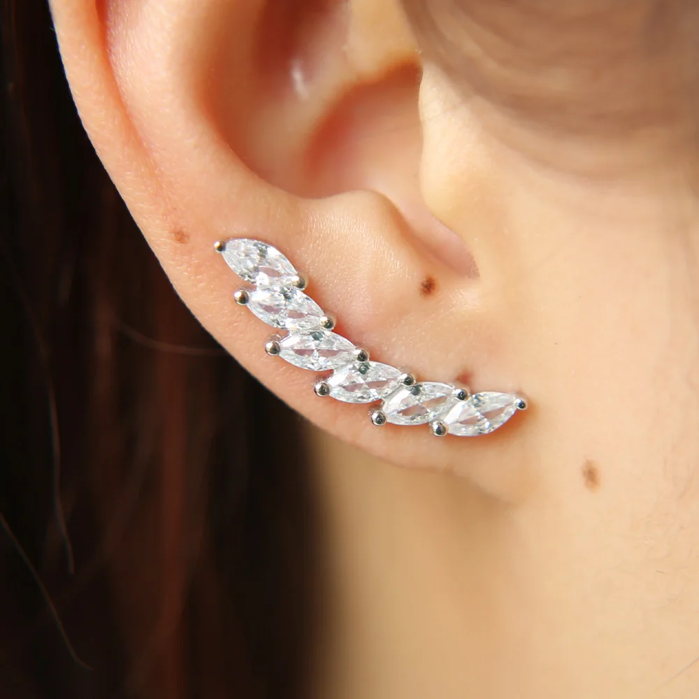 untique 6 шт. капли воды Кристалл CZ Серьги для женщин Красивые Серьги 925 серебро альпинист Серьги уха клип