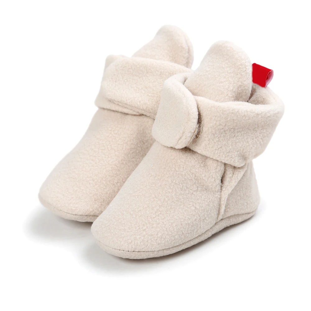 Зимние ботинки; обувь для новорожденных; детская обувь для маленьких мальчиков и девочек с мягкой подошвой из искусственного флиса; детская обувь для малышей; ботиночки унисекс для младенцев 0-18 месяцев