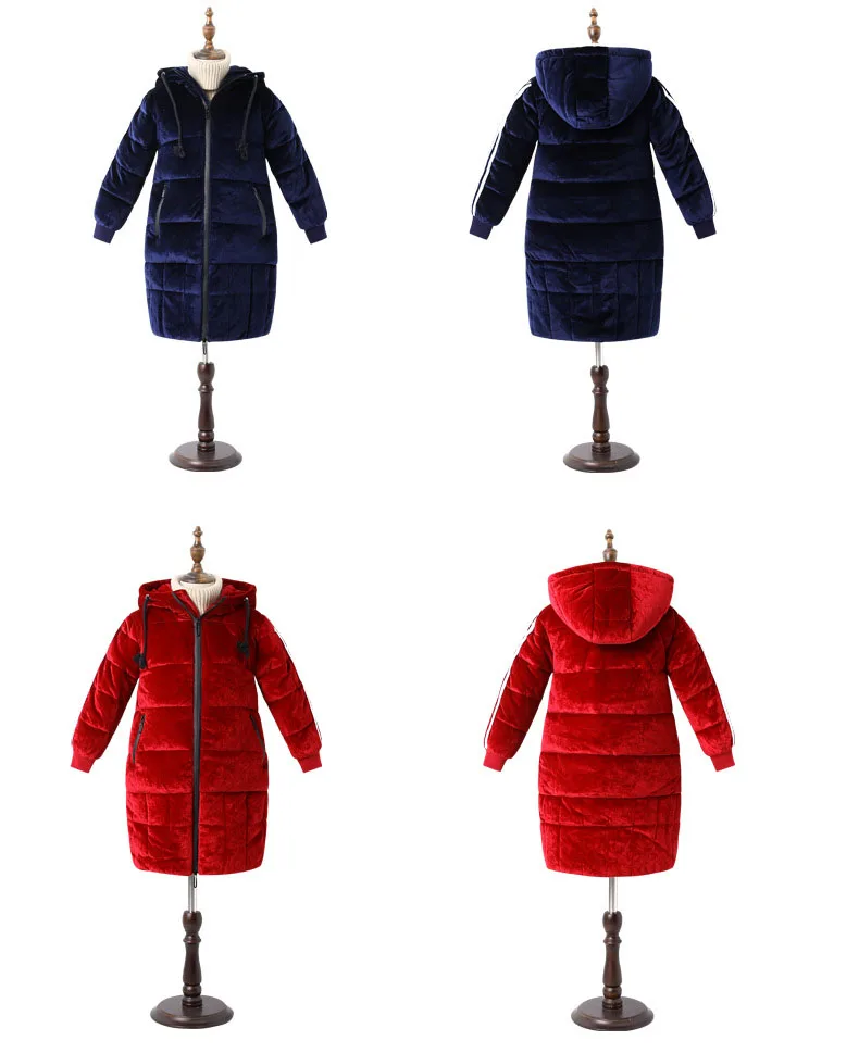 Hot 2018 Winter Cotton Hooded Jackets Teenage Girls Fashion Warm Solid Outwears Coats Kids Thick Long Jacket Children Padded (13)