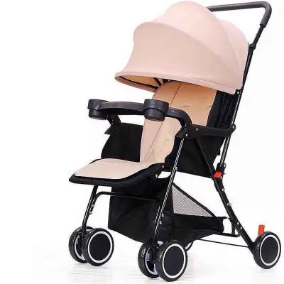 Легкий коляска детская коляска может сидеть и лежать складной коляски ультра-легкий Портативный на самолете Быстрая - Цвет: khaki-sit and lie
