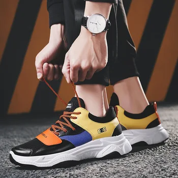 

2019 spring and summer men's color matching fashion trend casual shoes mesh outdoor activities comfortable basketball shoes