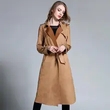 JRY новое осенне-зимнее пальто женское модное пальто с отложным воротником с длинными рукавами одноцветные замшевые длинные Стильные повседневные пальто