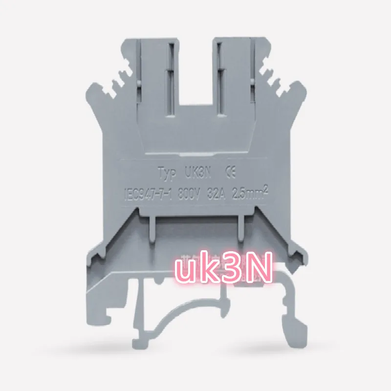 

Pure copper din rail terminal block UK3N din rail mount UK-3N 2.5MM 2.5 Square millimeter free shipping