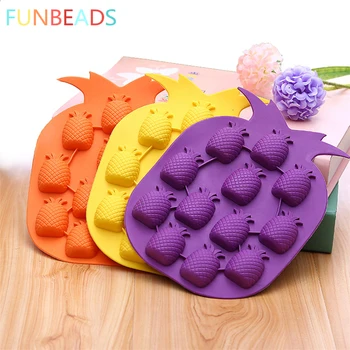 

100pcs/lot Creative Pineapple Shape Silicone Mold Ice Mold Colorful Form For Ice Kitchen Tools CM001