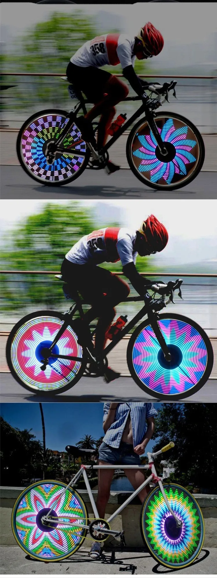 Perfect New Arrival Colorful Bicycle Lights Bike Cycling Wheel Spoke Light 32 LED 32-pattern Waterproof SM016 9