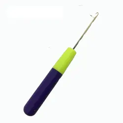 Плетение защелки вязаный крючком иглы Dread-lock Knitt волос крючок для вязания крючком волос Extenions фиолетовый ручка